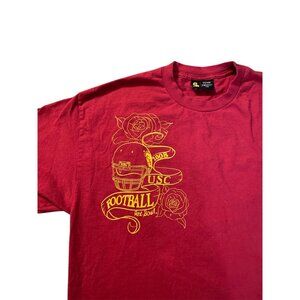 VTG Rare USC Team Trojan 2008 Rose Bowl Football Graphic Print T-shirt Size XL